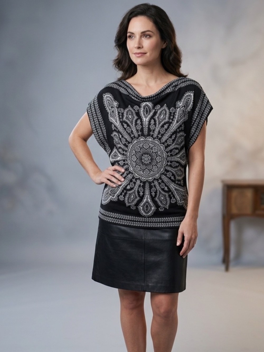 Papillon Black and White Blouse